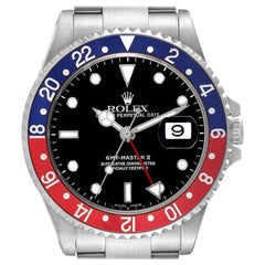 Rolex GMT Master II Blue Red Pepsi Bezel Steel Mens Watch 16710 Box Papers
