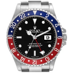 Rolex GMT Master II Blue Red Pepsi Bezel Steel Mens Watch 16710 Box Papers
