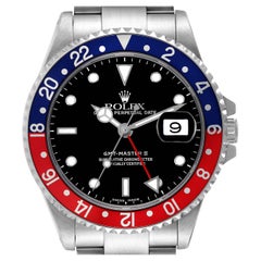 Rolex GMT Master II Blue Red Pepsi Bezel Steel Mens Watch 16710 Box Papers