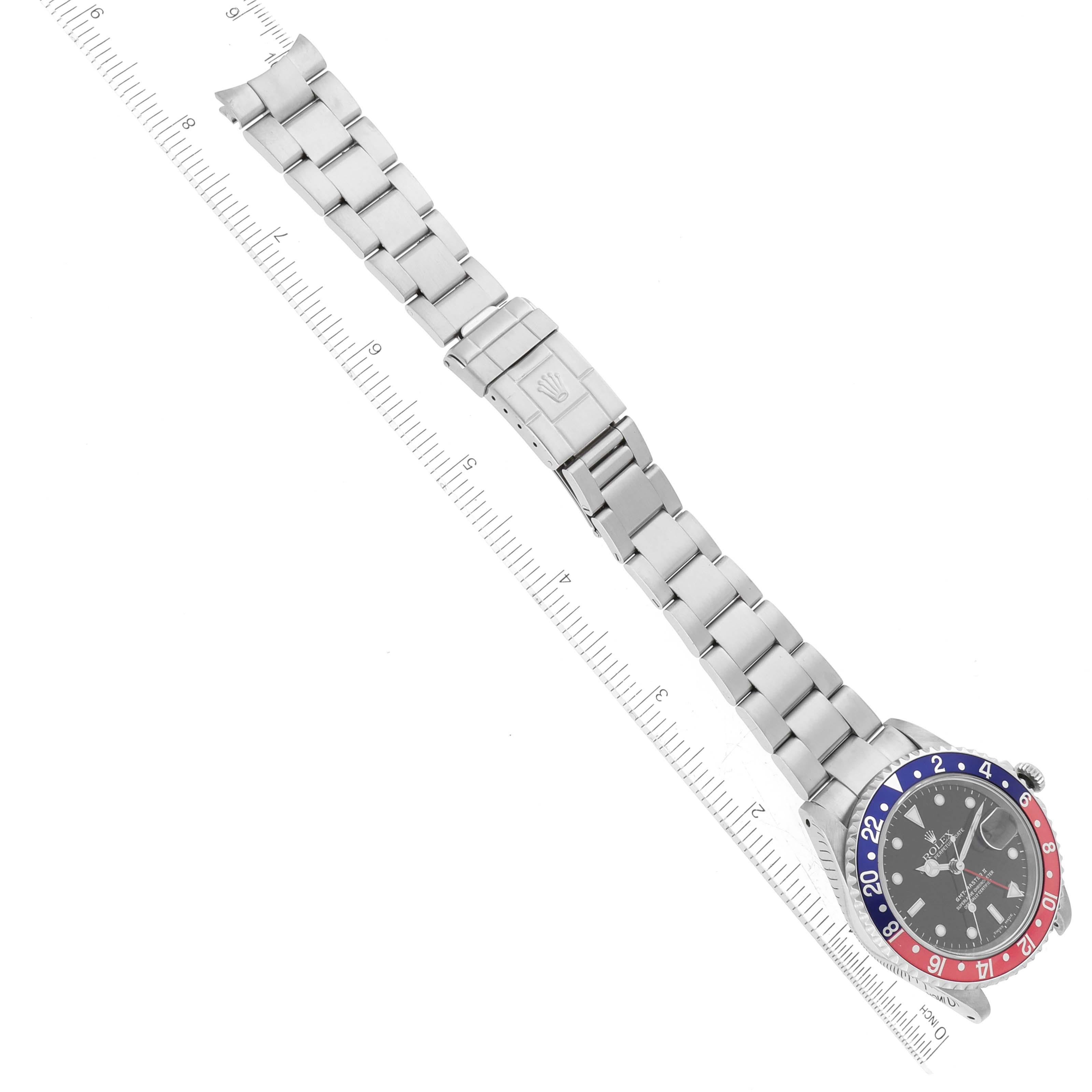 Rolex GMT Master II Blau Rot Pepsi Lünette Stahl Herrenuhr 16710 6
