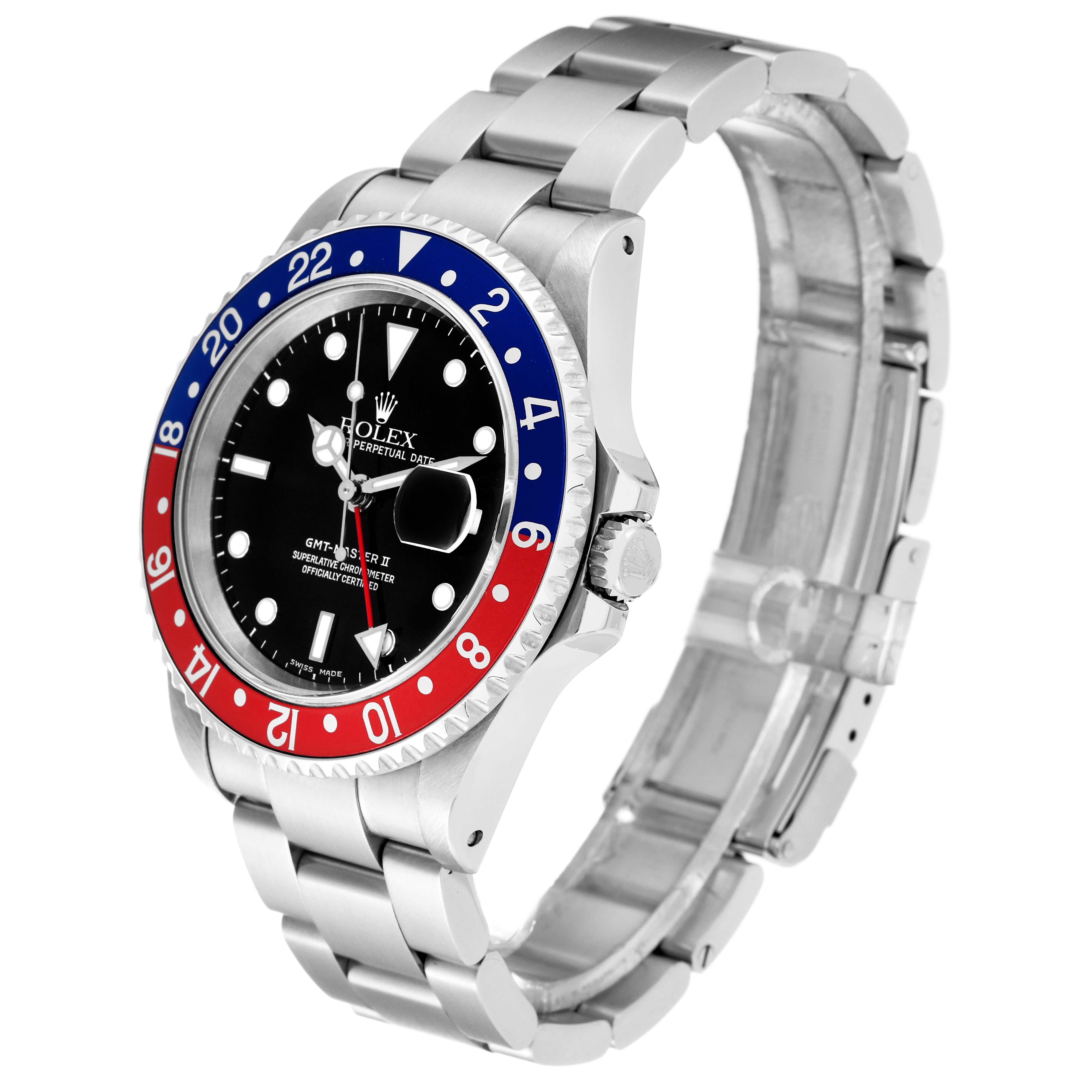 Rolex GMT Master II Blue Red Pepsi Bezel Steel Mens Watch 16710 7