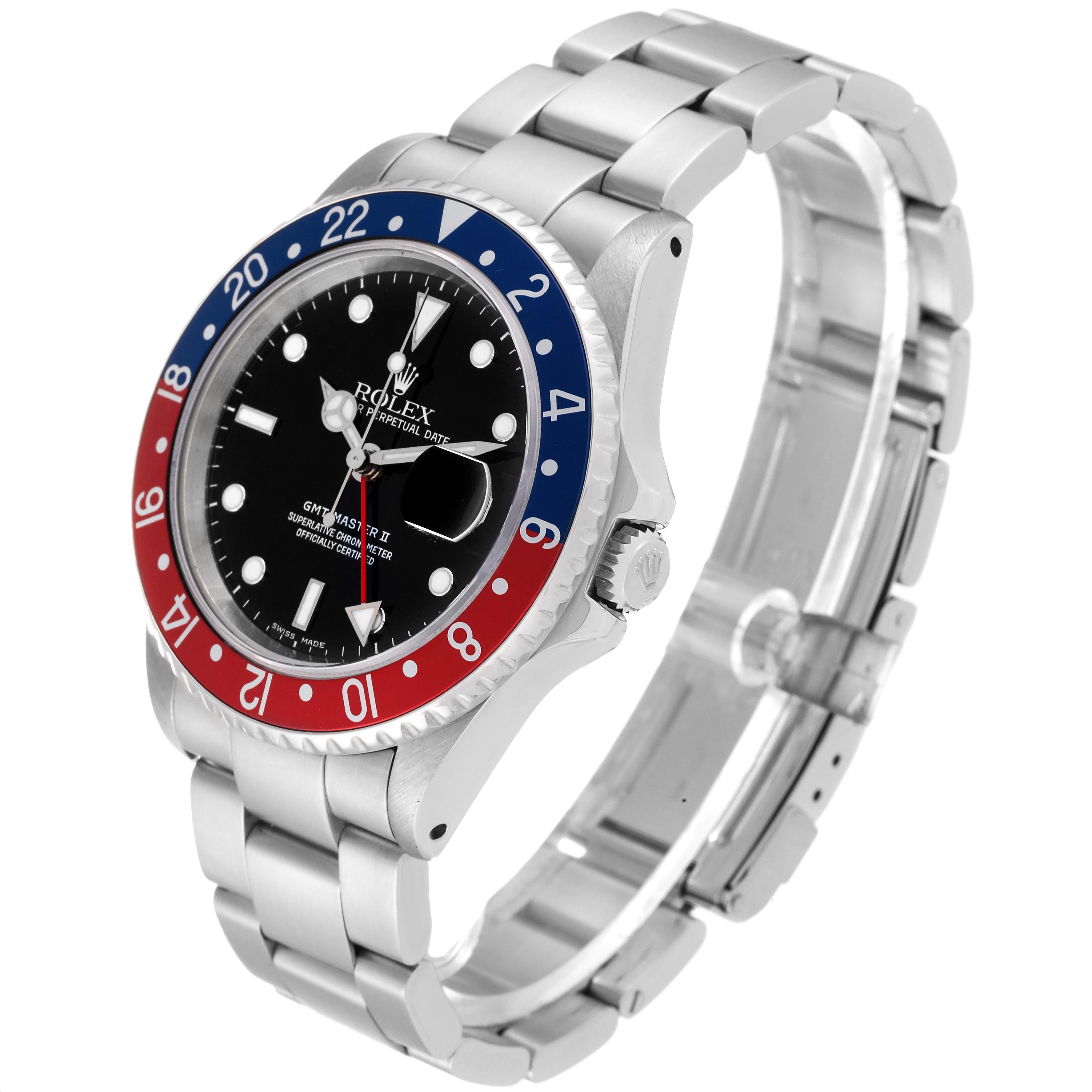 Men's Rolex GMT Master II Blue Red Pepsi Bezel Steel Mens Watch 16710