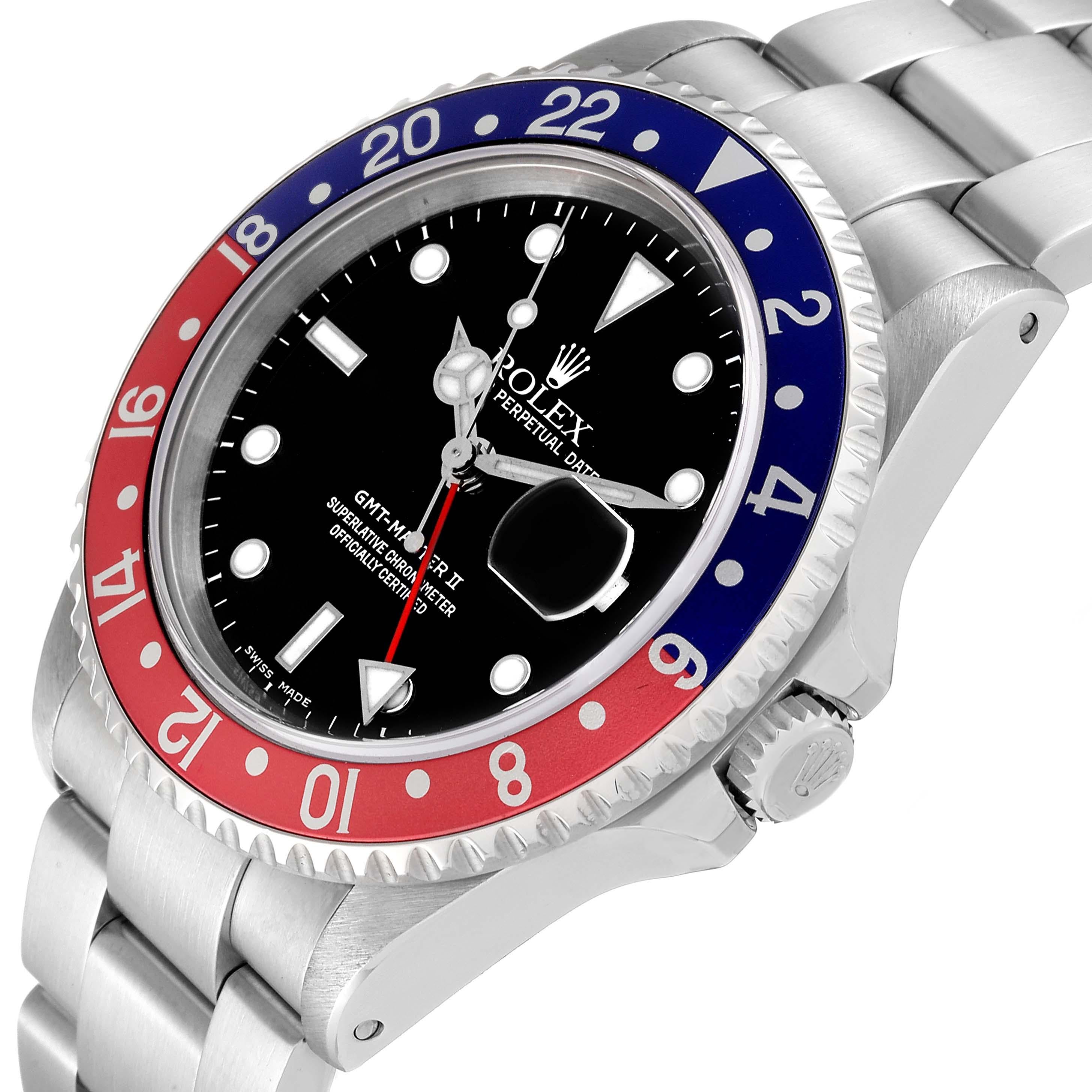 Rolex GMT Master II Blue Red Pepsi Bezel Steel Mens Watch 16710 1