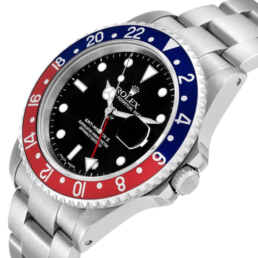 Rolex GMT Master II Blue Red Pepsi Dial Mens Watch 16710 In Excellent Condition In Atlanta, GA