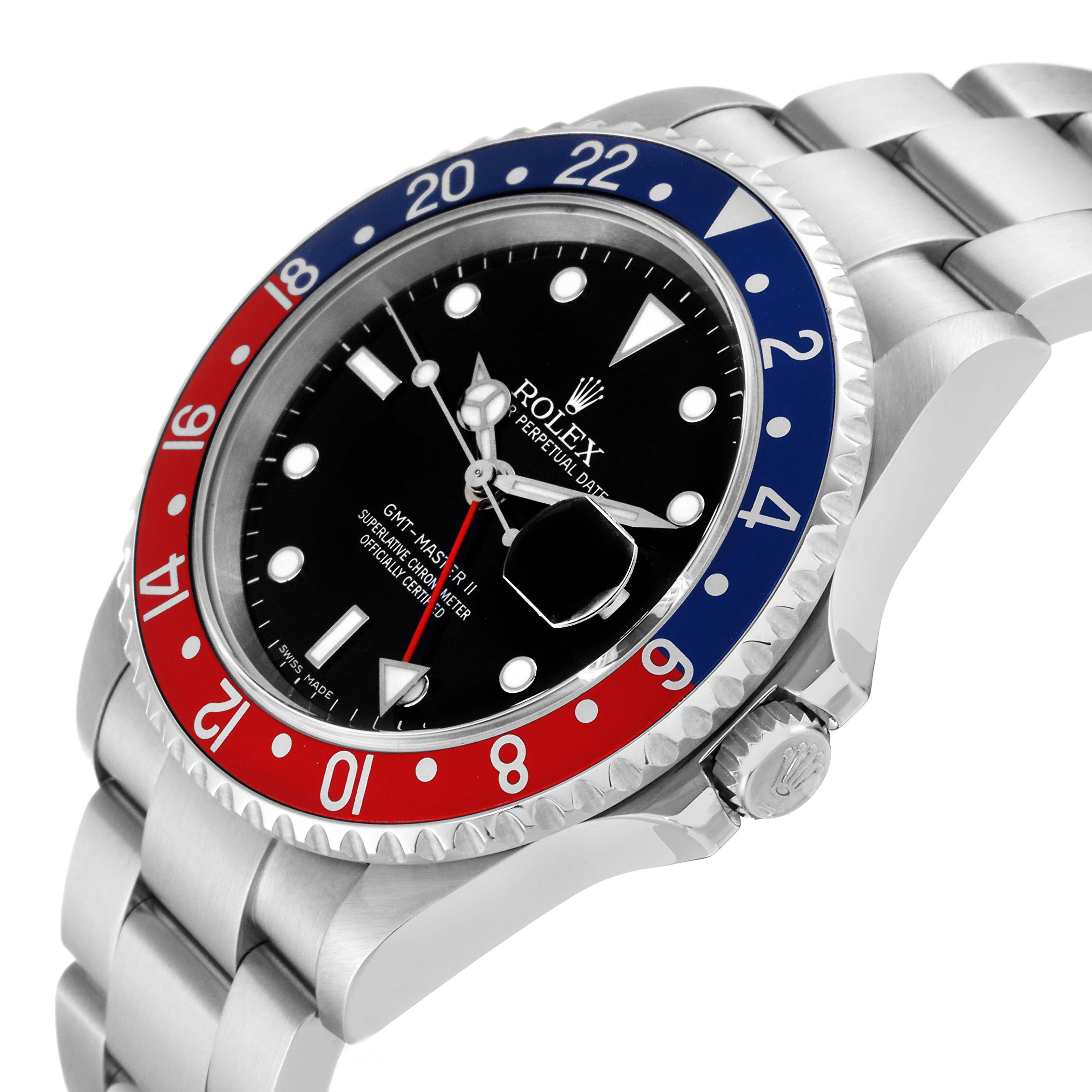 Rolex GMT Master II Blue Red Pepsi Error Dial Mens Watch 16710 Box Papers 1