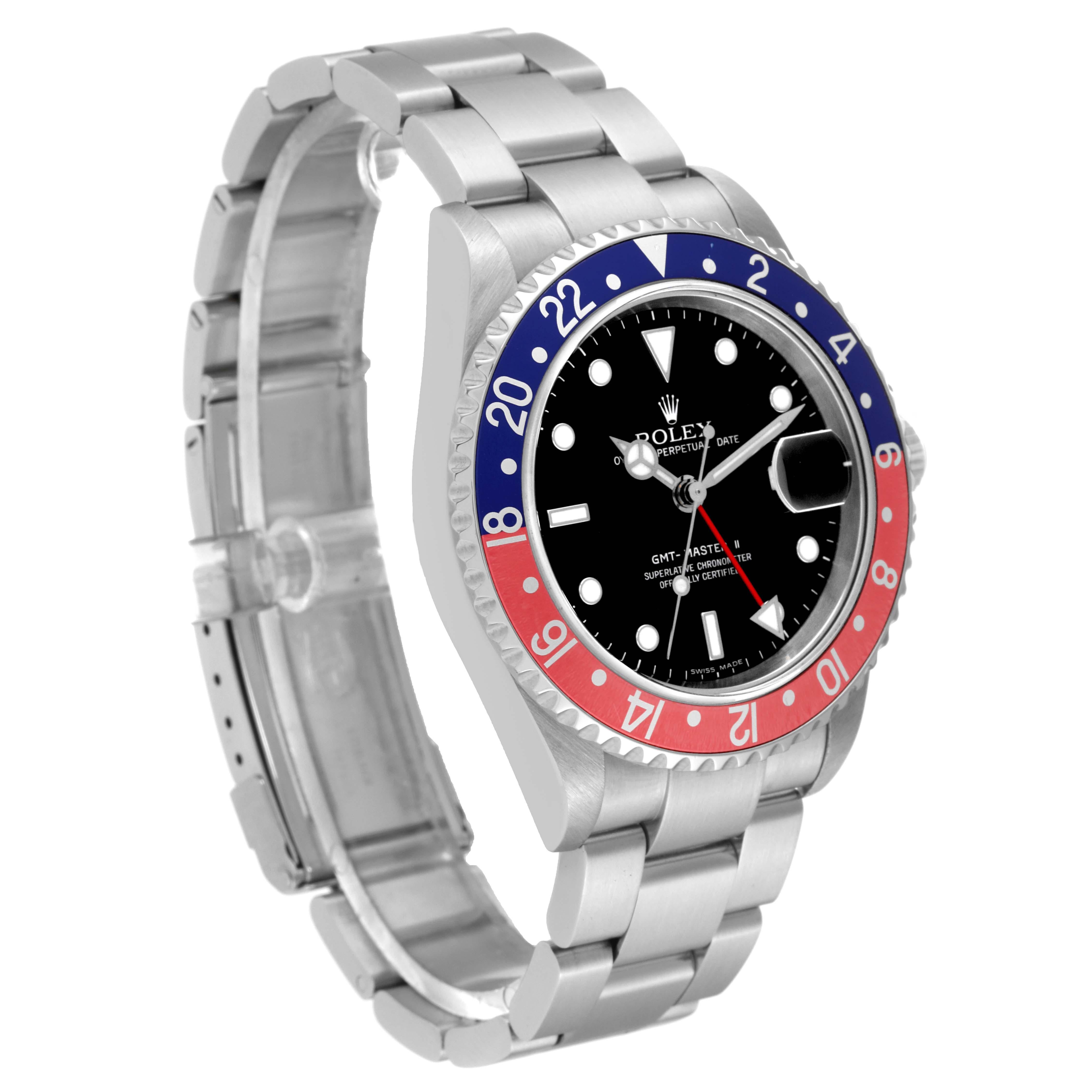 Rolex GMT Master II Blue Red Pepsi Error Dial Steel Mens Watch 16710 Box Papers 8