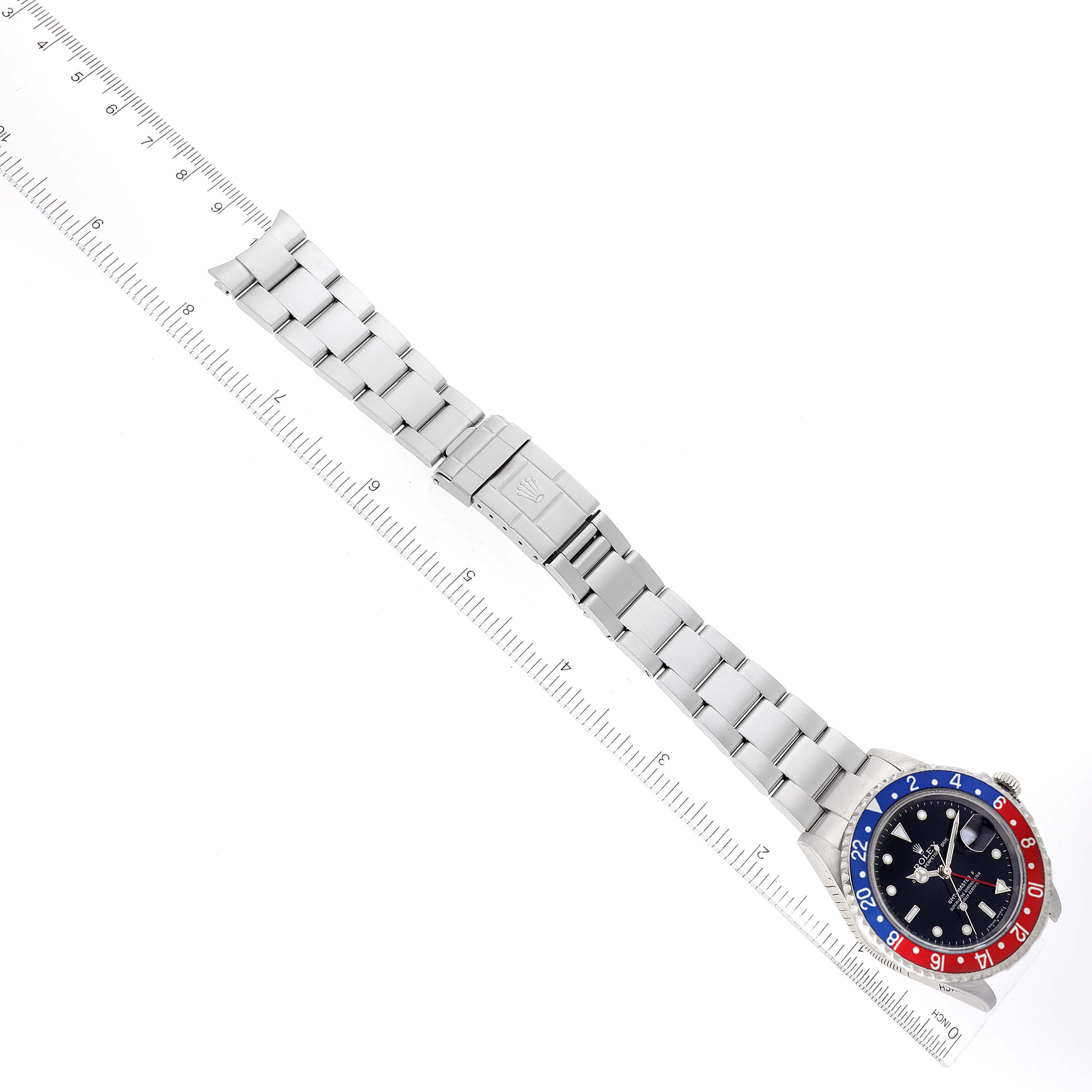 Rolex GMT Master II Blue Red Pepsi Error Dial Steel Mens Watch 16710 Box Papers For Sale 8