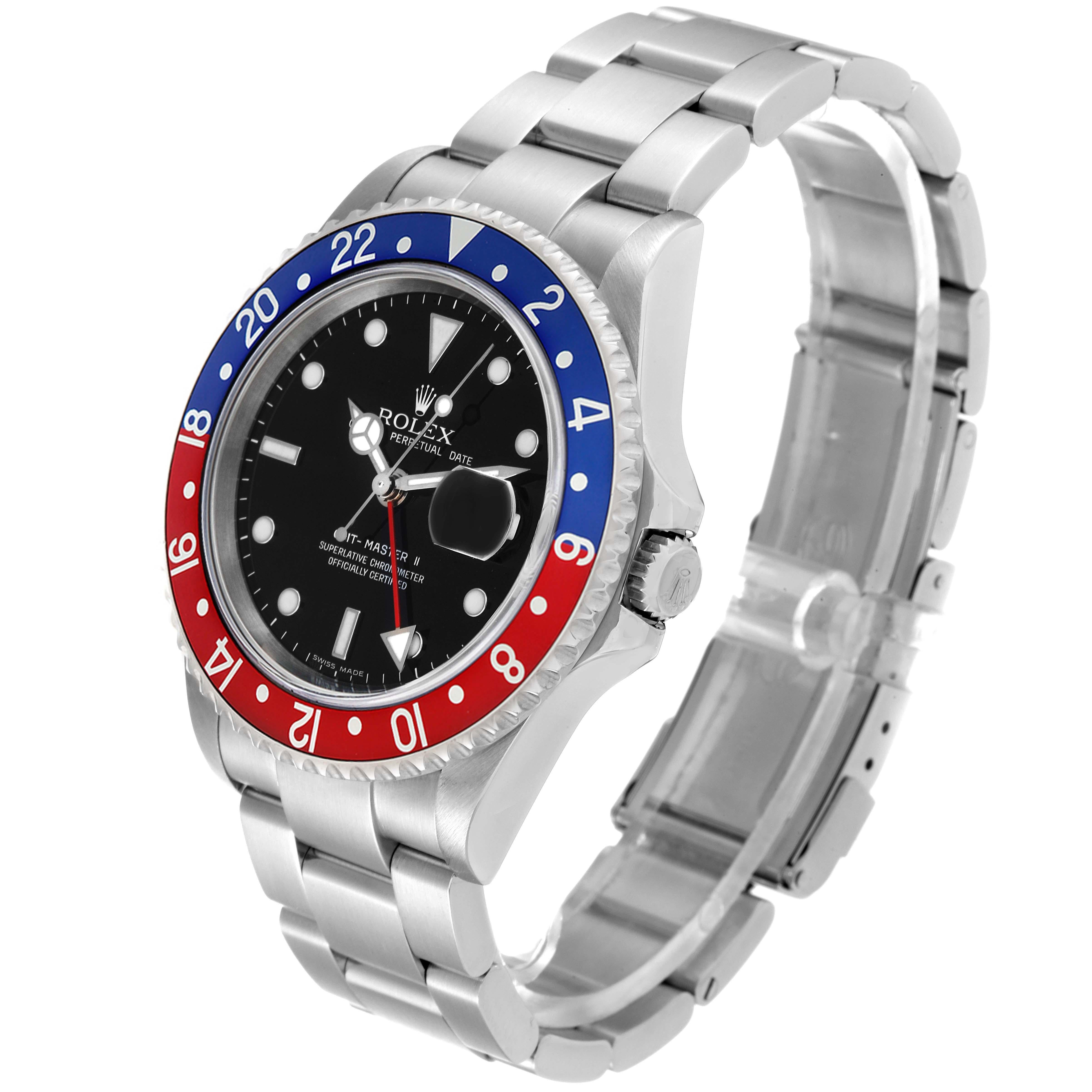 Rolex GMT Master II Blue Red Pepsi Error Dial Steel Mens Watch 16710 Box Papers For Sale 3