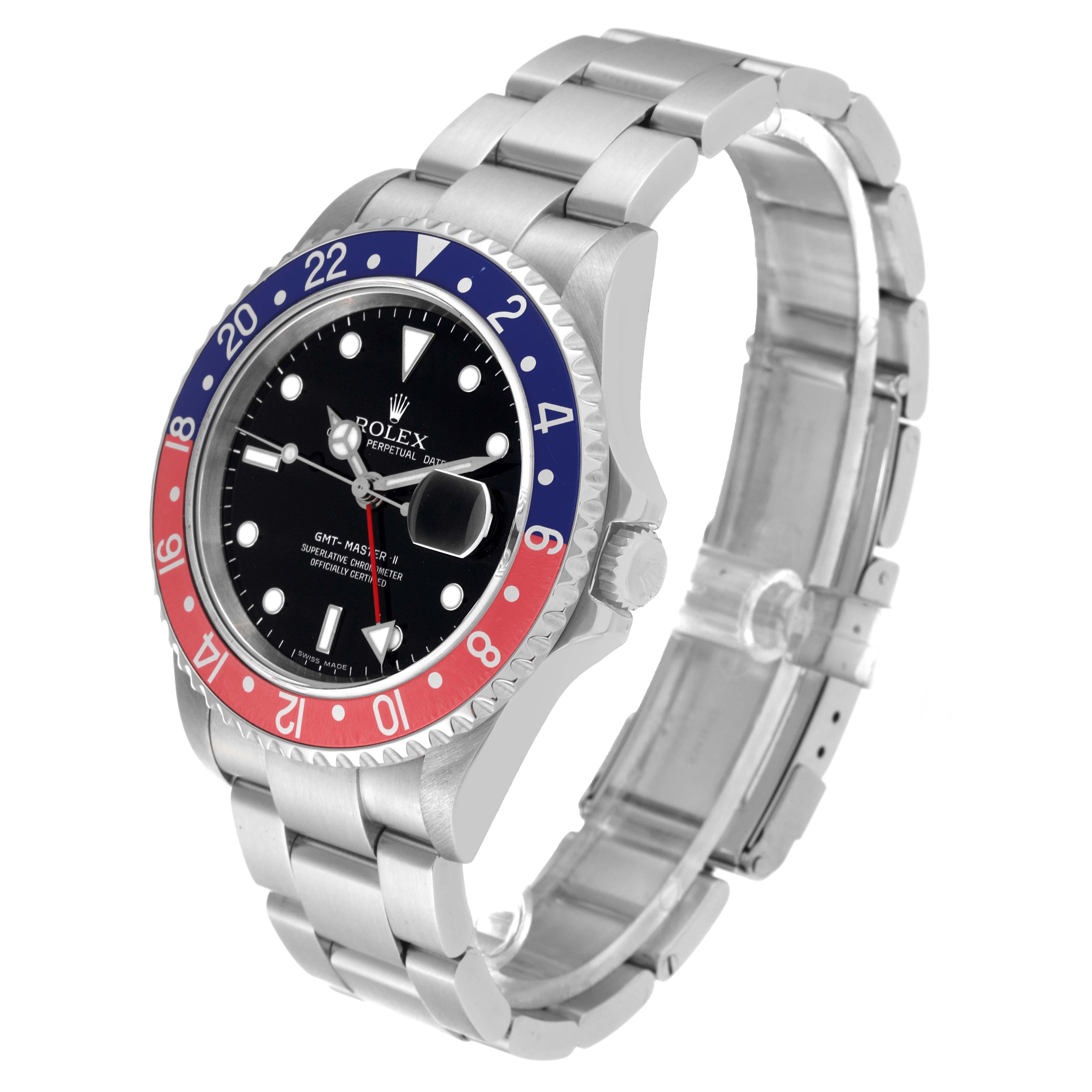 Rolex GMT Master II Blue Red Pepsi Error Dial Steel Mens Watch 16710 Box Papers 5