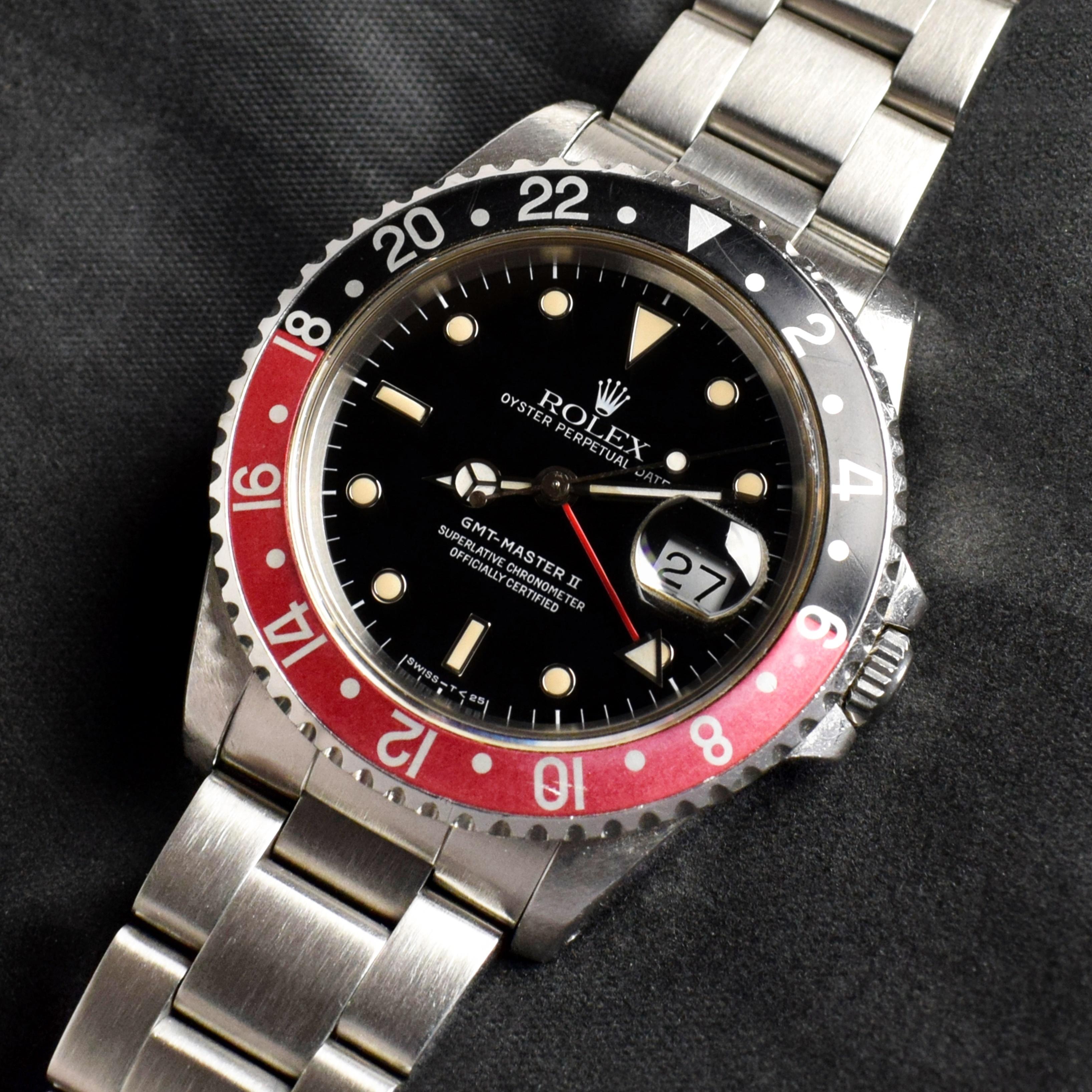 Brand: Rolex
Model: 16710
Year: 1991
Serial number: N3xxxxx
Reference: C03660

Case: Show sign of wear w/ slight polishing from previous; inner case back stamped 16710

Dial: Excellent Condition Black Tritium Dial where the lumes have turned into