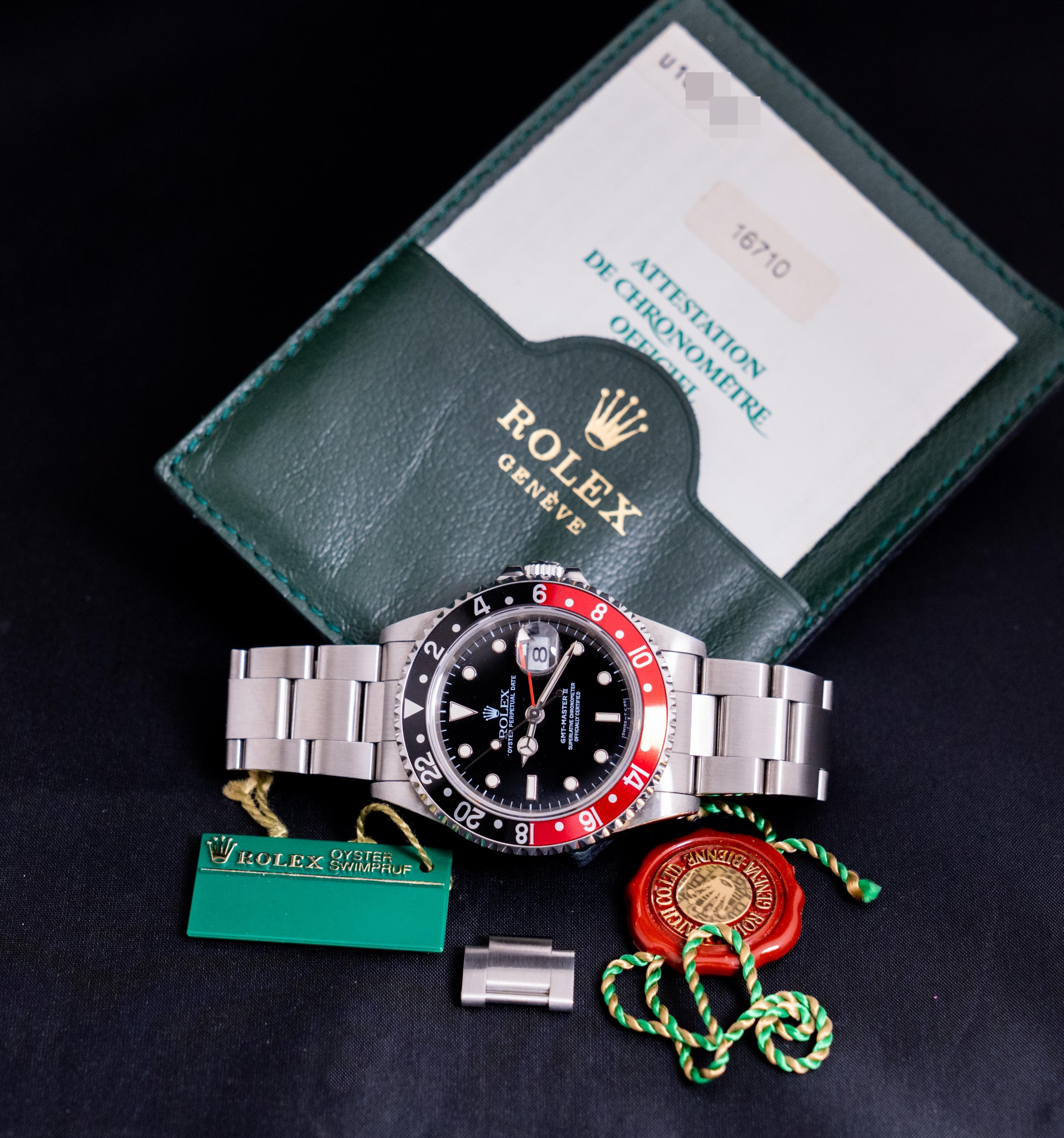 Brand: Rolex
Model: 16710
Year: 1997
Serial number: U1xxxxx
Reference: C03976

Case: Show sign of wear w/ slight polish from previous ; inner case back stamped 16710

Dial: Excellent Condition Black Tritium Dial where the lumes have turned into