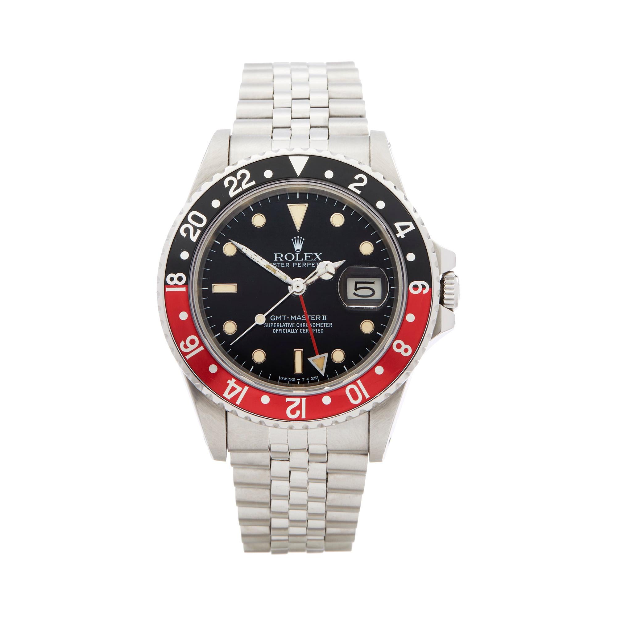 Rolex GMT-Master II Coke Fat Ladies Mk1 Stainless Steel 16760