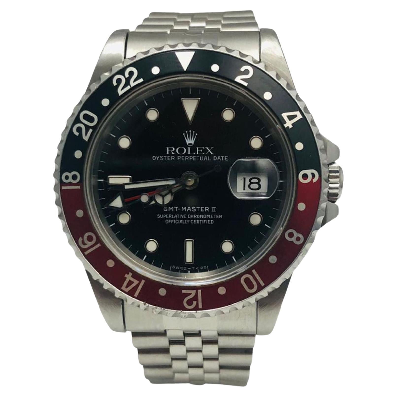 Rolex Gmt-Master II 'Coke' Red and Black Bezel Ref. 16710 Stainless Steel  For Sale at 1stDibs | rolex gmt master ii coke, coke jubilee, rolex red  bezel