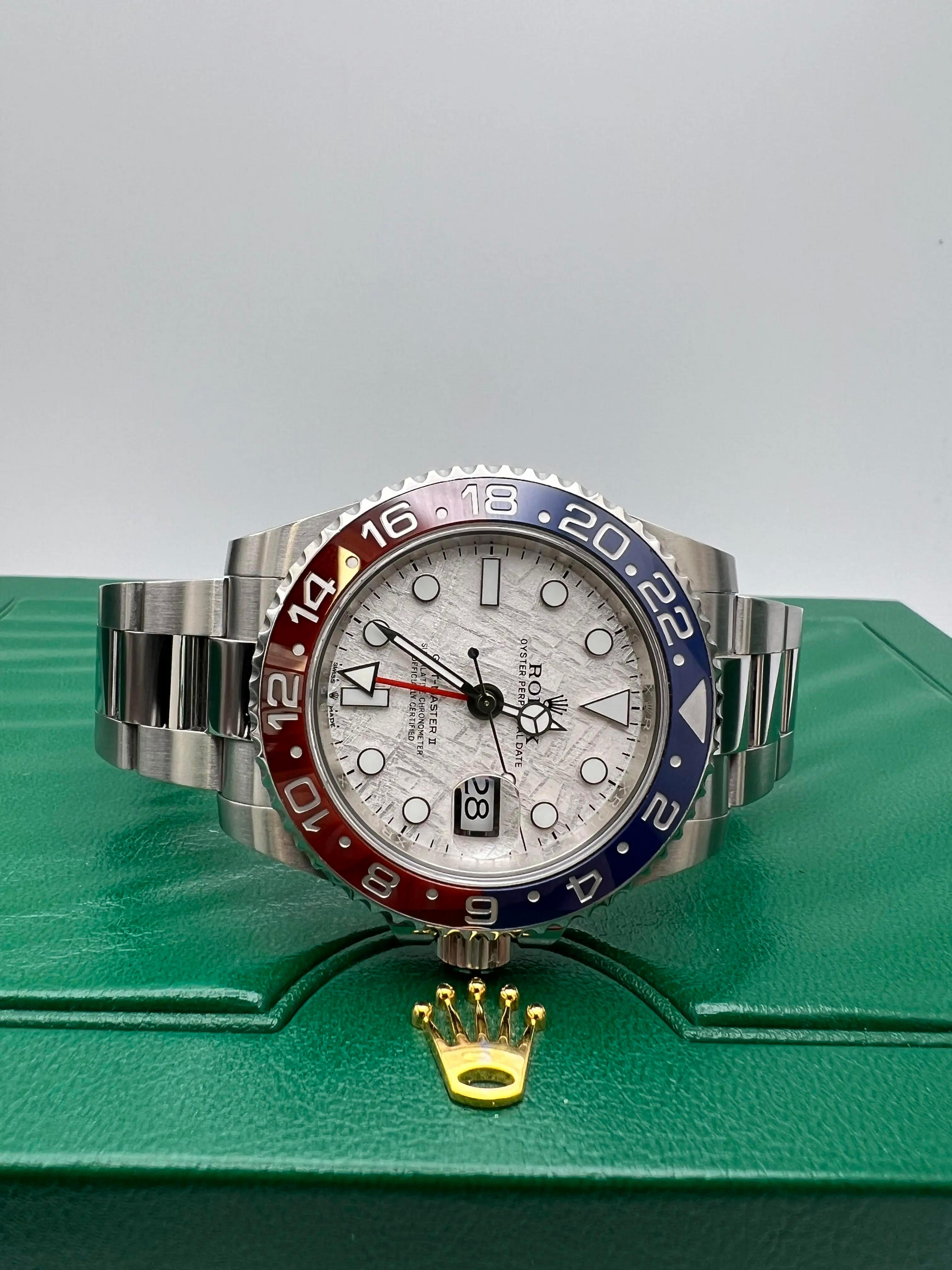 Rolex GMT Master II Custom Meteorit Pepsi 40mm 116710LN BLRO Superman Vollständiger Satz für Damen oder Herren im Angebot