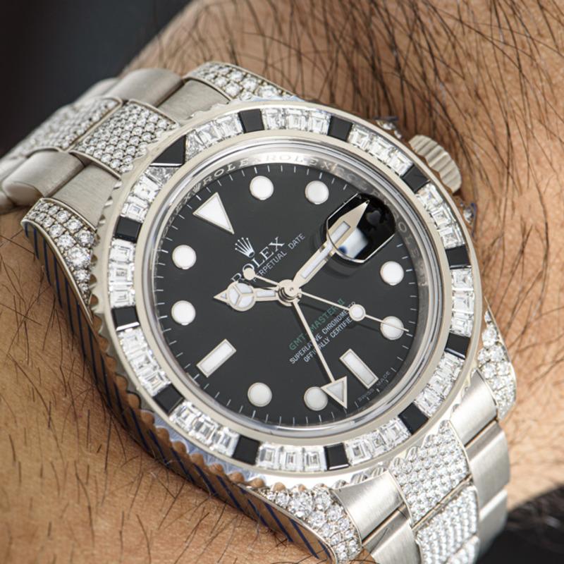 Rolex Montre GMT-Master II sertie de diamants et de saphirs 116759SANR en vente 1
