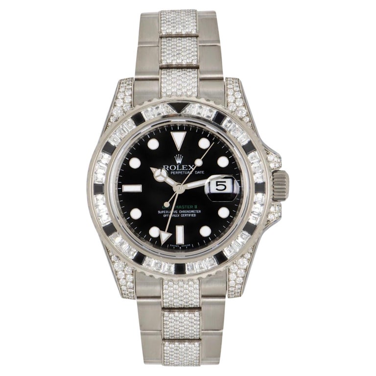 Rolex GMT-Master II Diamond & Sapphire Set Watch 116759SANR For Sale