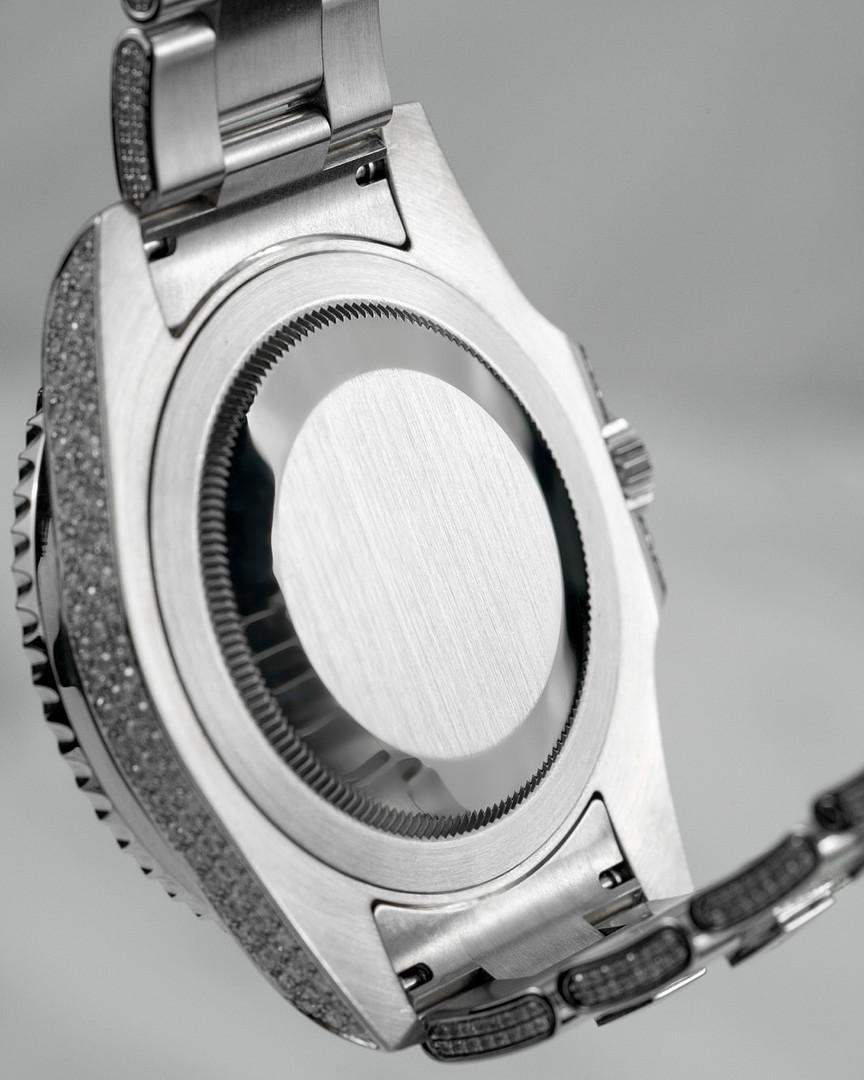 Women's or Men's Rolex GMT-Master II Diamond Set in Stainless Steel 116710LN Wrist Watch For Sale