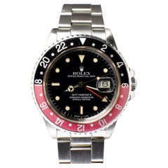 Rolex GMT-Master II Fat Lady Coke Black Red Creamy 16760 Steel Watch 1986