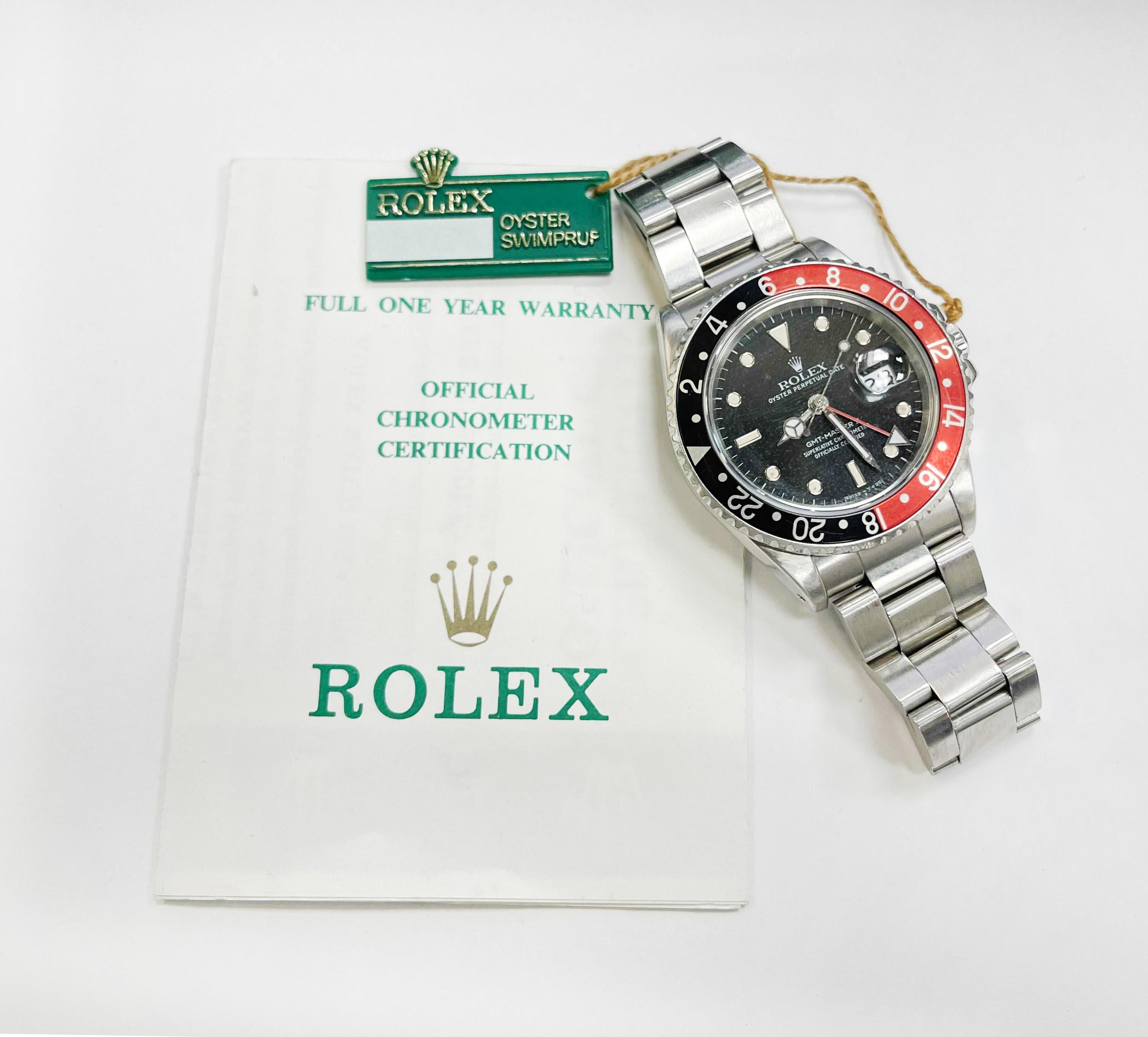 Rolex GMT-Master II Fat Lady Coke Steel Black Dial Automatic Men's Watch 16760 2