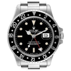 Rolex GMT Master II Fat Lady Vintage Steel Mens Watch 16760
