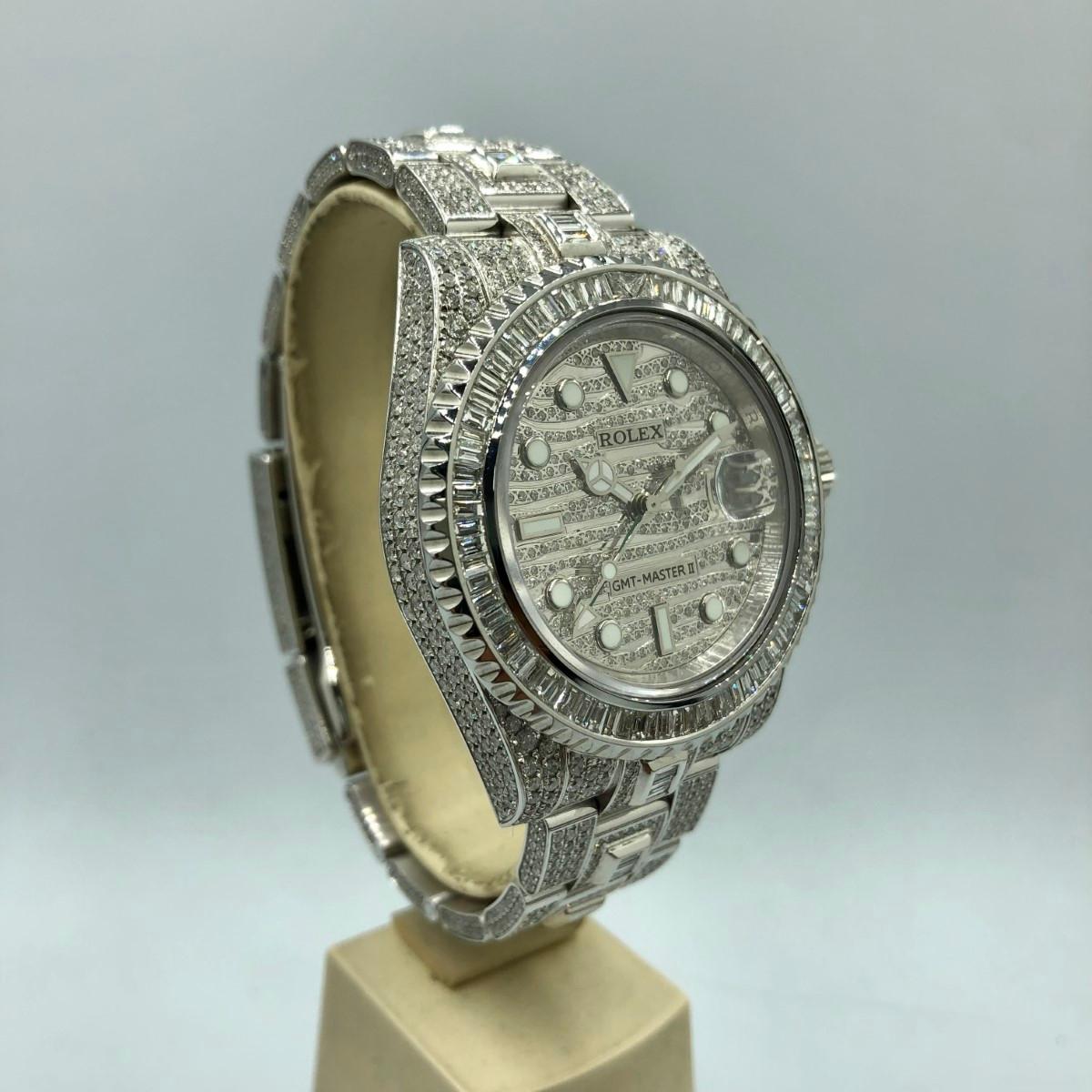 Rolex GMT-Master II "ICE" 116710LN Custom Diamond Pave, Full Set For Sale  at 1stDibs