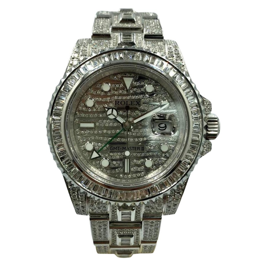 Rolex GMT-Master II „ICE“ 116710LN, maßgefertigter Diamantpavé, kompletter Satz im Angebot