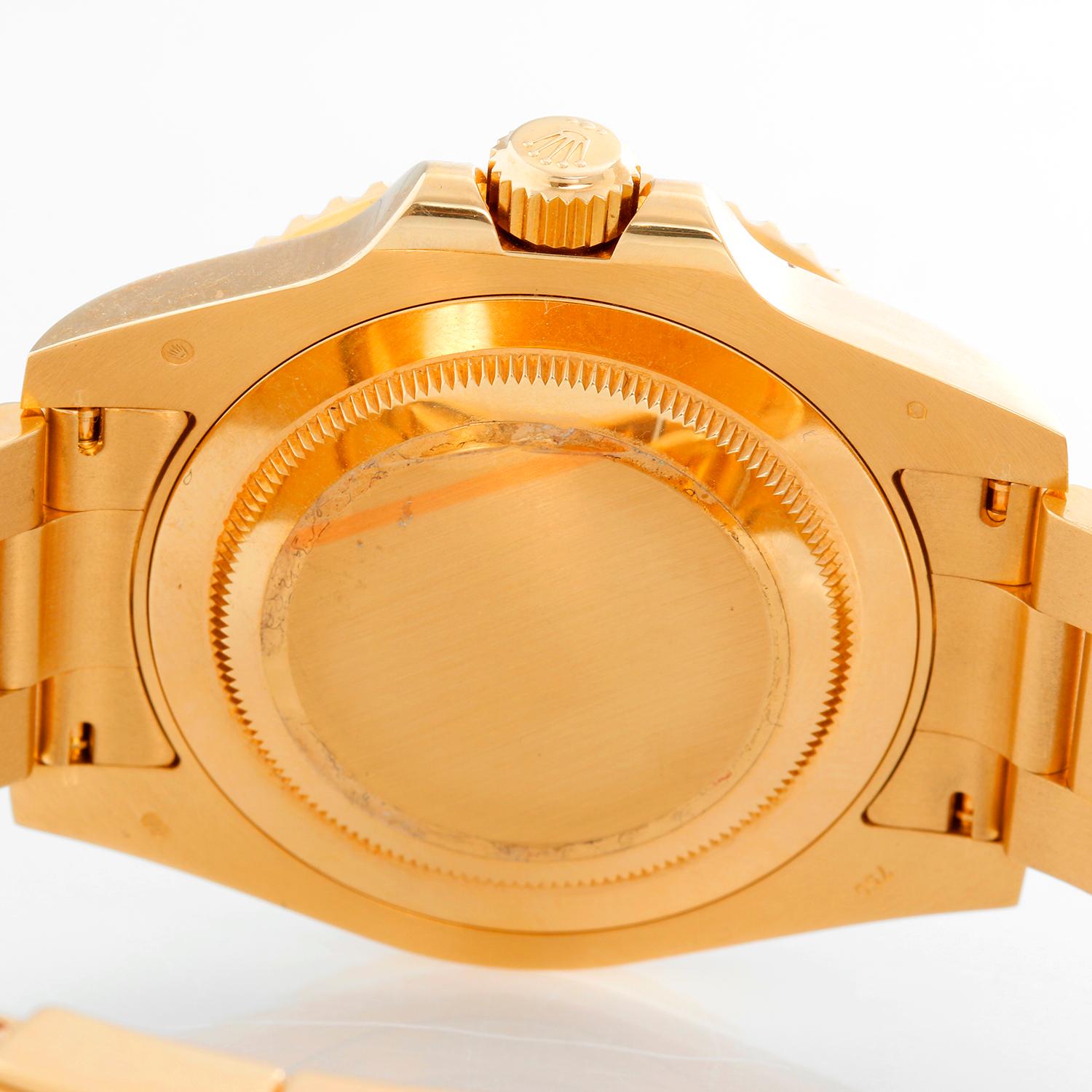 Rolex GMT-Master II Men's 18 Karat Yellow Gold Watch 116718 In Excellent Condition In Dallas, TX