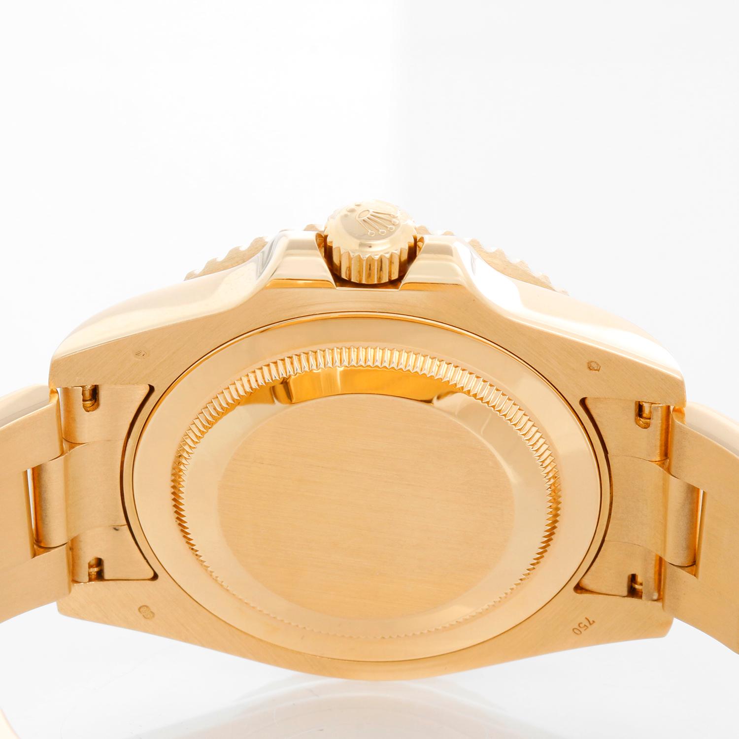 Women's Rolex GMT-Master II Men's 18k Yellow Gold Watch 116718 Green Dial
