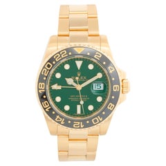Rolex GMT-Master II Men's 18k Yellow Gold Watch 116718 Green Dial