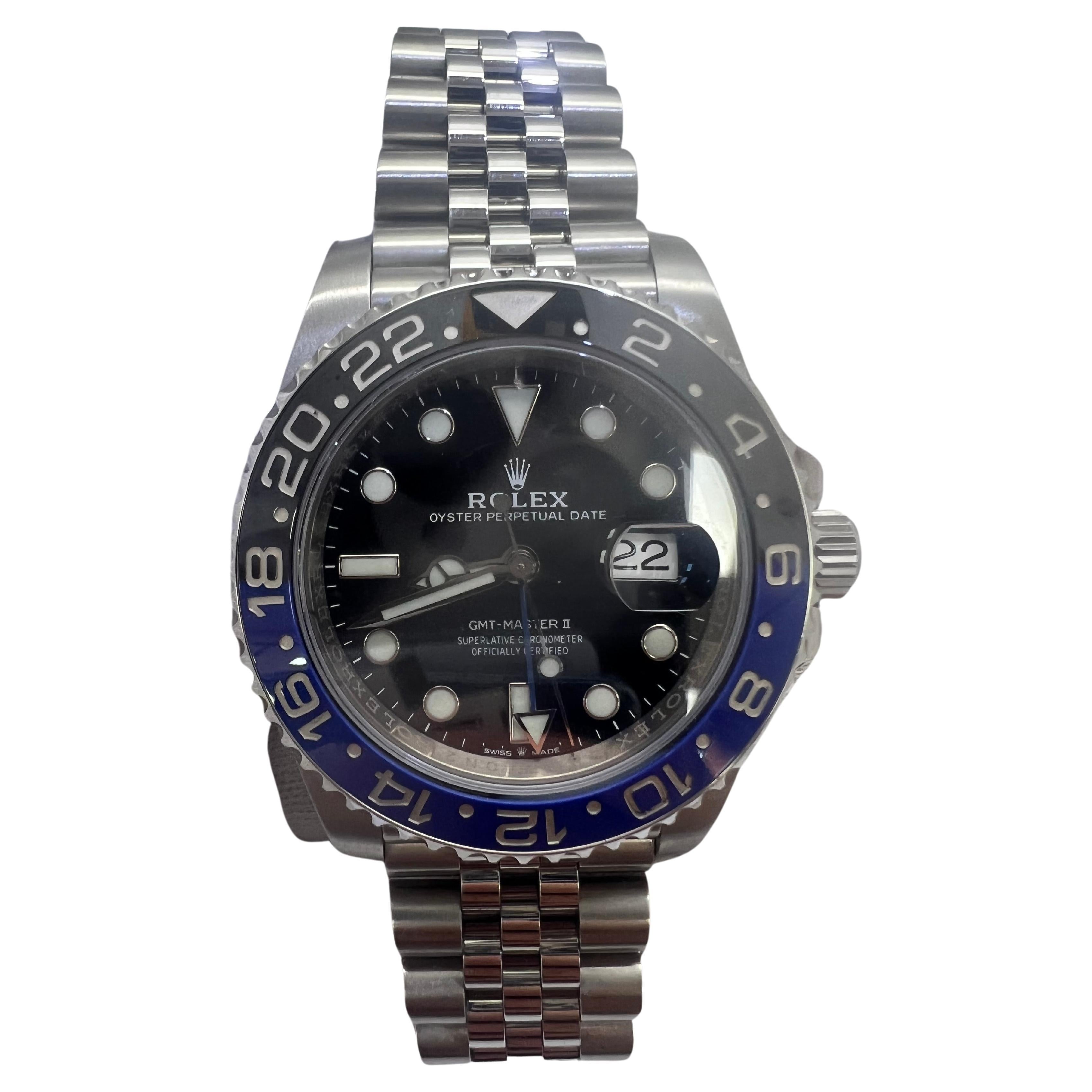 Montre noire Rolex GMT-Master II pour homme - M126710BLNR BATMAN JUBILEE en vente