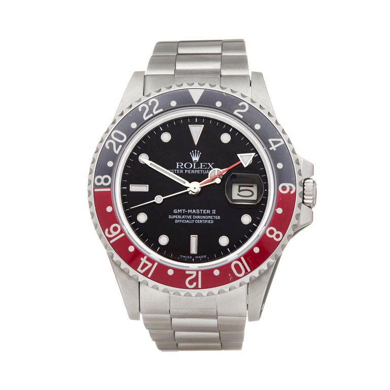 Rolex GMT-Master II MKII Fat Lady Coke Stainless Steel 16760 Wristwatch at  1stDibs | rolex 16760, fat wrist watch, mkii gmt