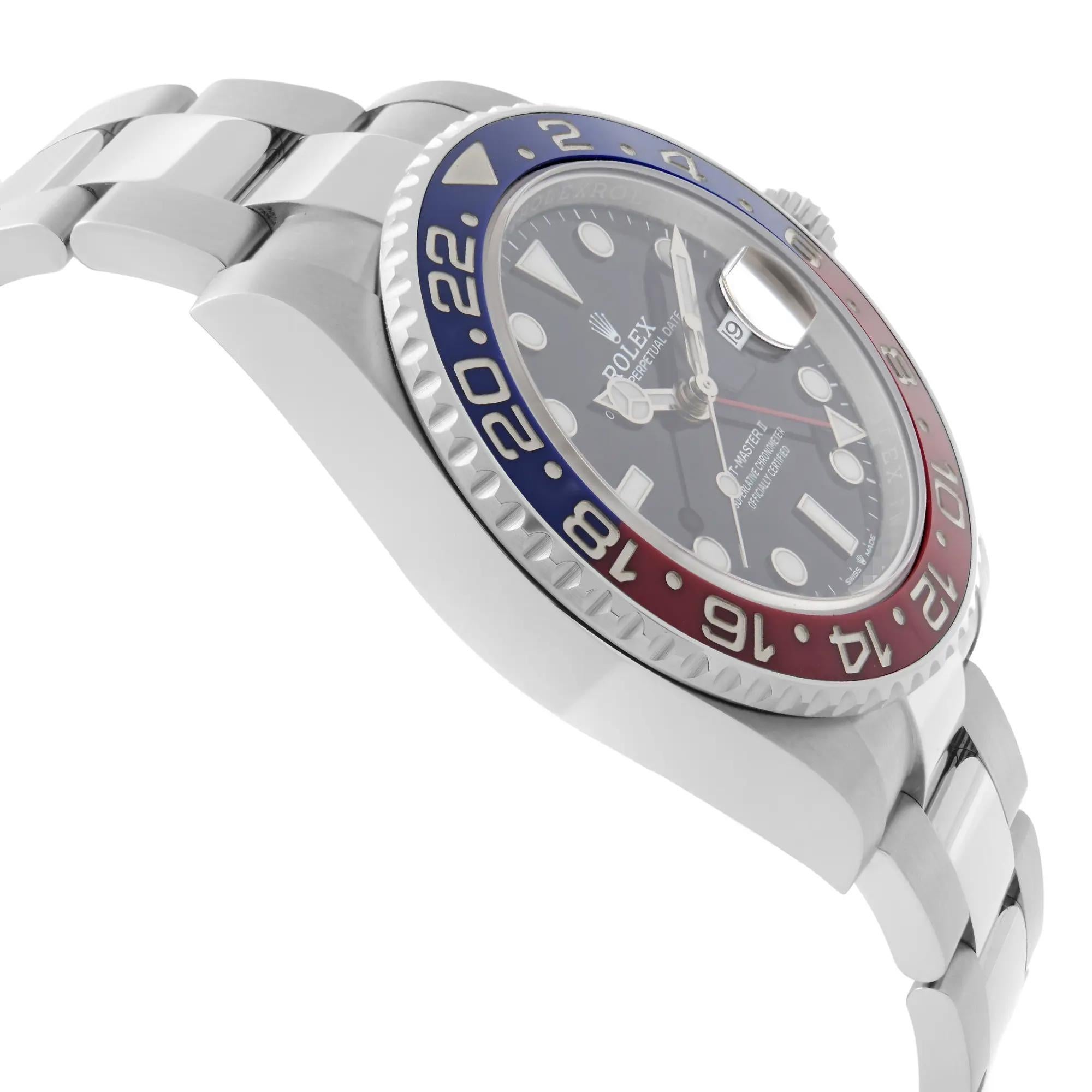 Rolex GMT-Master II Oyster Acciaio Ceramica Pepsi Quadrante Nero Uomo Orologio 126710BLRO in vendita 1