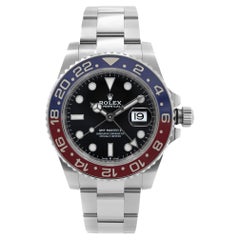 Used NEW Rolex GMT-Master II Steel Ceramic Pepsi Black Dial Men Watch 126710BLRO 