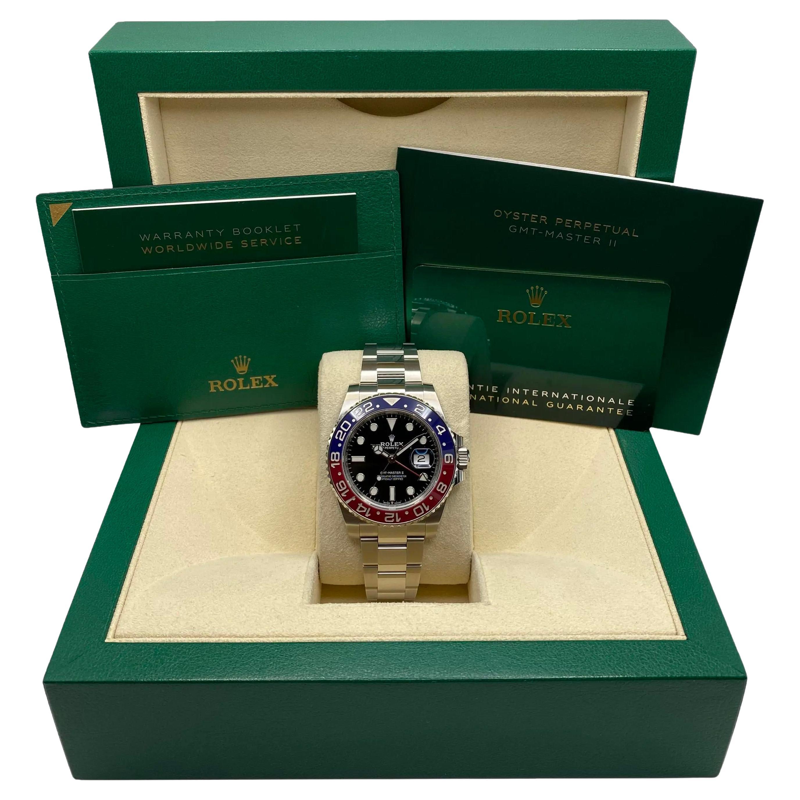 Rolex GMT-Master II Pepsi 126710BLRO Reloj automático de acero con esfera negra B&P