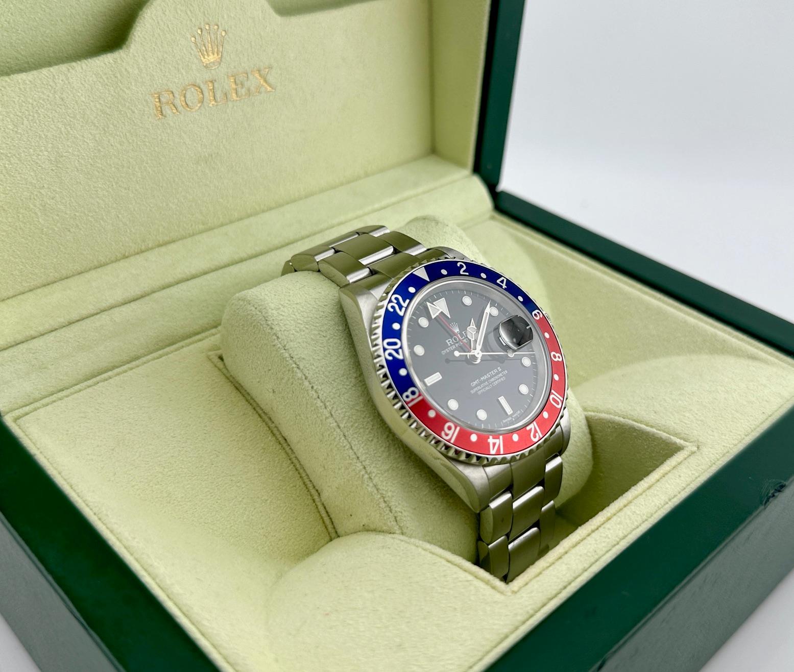 Rolex GMT Master II Pepsi 16710 40mm Bisel rojo y azul Caja de acero Papeles 2006 en Excelente estado para la venta en San Diego, CA
