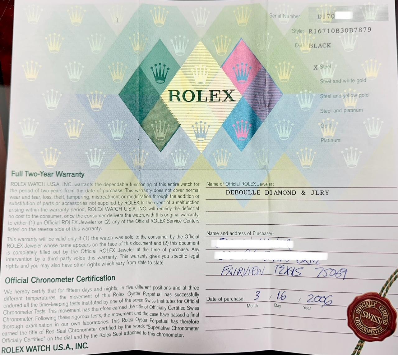 Rolex GMT Master II Pepsi 16710 40mm Bisel rojo y azul Caja de acero Papeles 2006 en venta 3