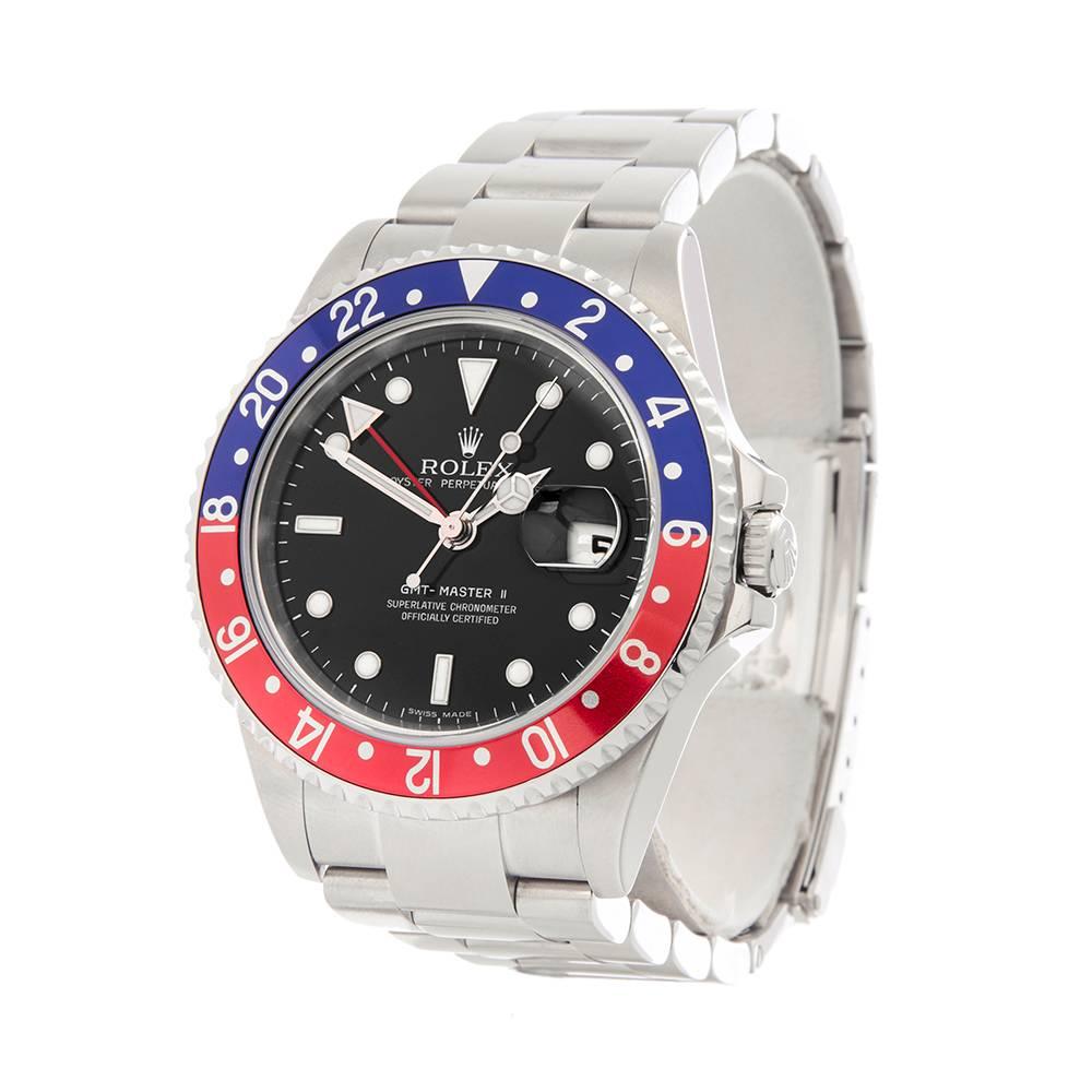 Ref: W4878
Manufacturer: Rolex
Model: GMT-Master II
Model Ref: 16710
Age: 19th September 2006
Gender: Mens
Complete With: Box, Manuals & Guarantee
Dial: Black
Glass: Sapphire Crystal
Movement: Automatic
Water Resistance: To Manufacturers