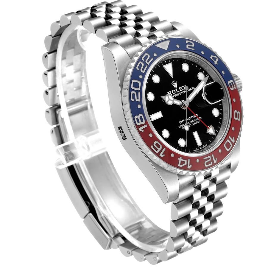 Rolex GMT Master II Pepsi Bezel Jubilee Steel Mens Watch 126710 In Excellent Condition For Sale In Atlanta, GA