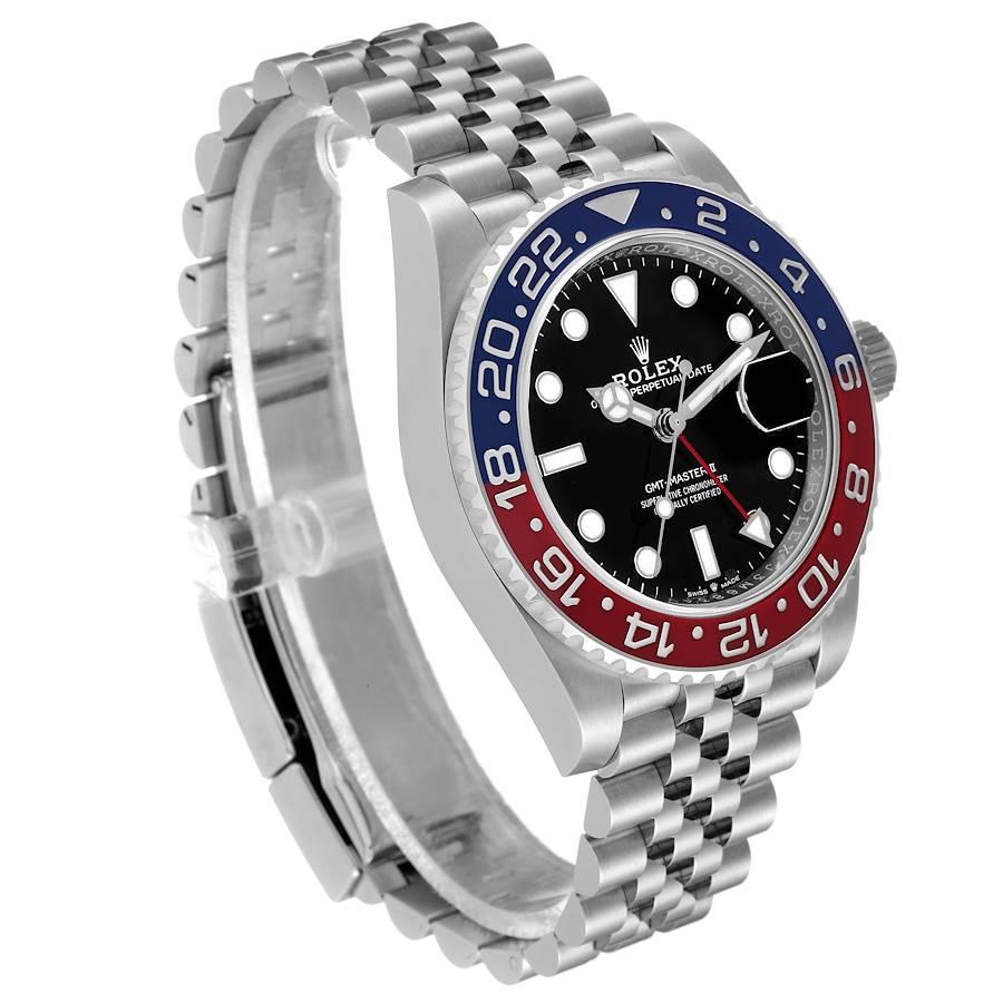 Rolex GMT Master II Pepsi Bezel Jubilee Steel Mens Watch 126710 Unworn In Excellent Condition In Atlanta, GA