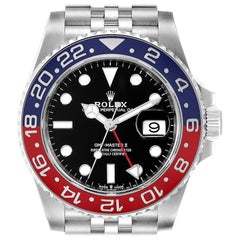 Rolex GMT Master II Pepsi Bezel Jubilee Steel Watch 126710 Box Card