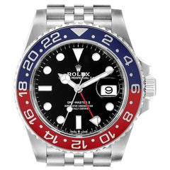 Rolex GMT Master II Pepsi Bezel Jubilee Steel Watch 126710 Box Card