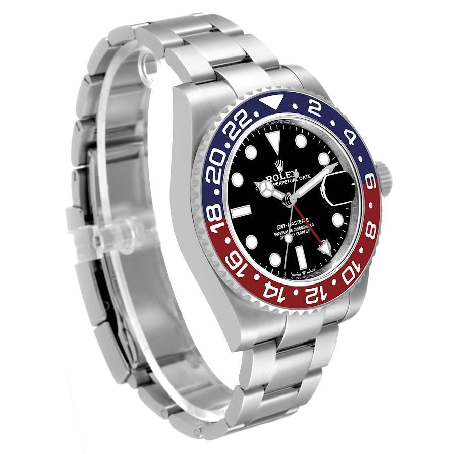 Rolex GMT Master II Pepsi Bezel Oyster Steel Mens Watch 126710 Box Card In Excellent Condition In Atlanta, GA