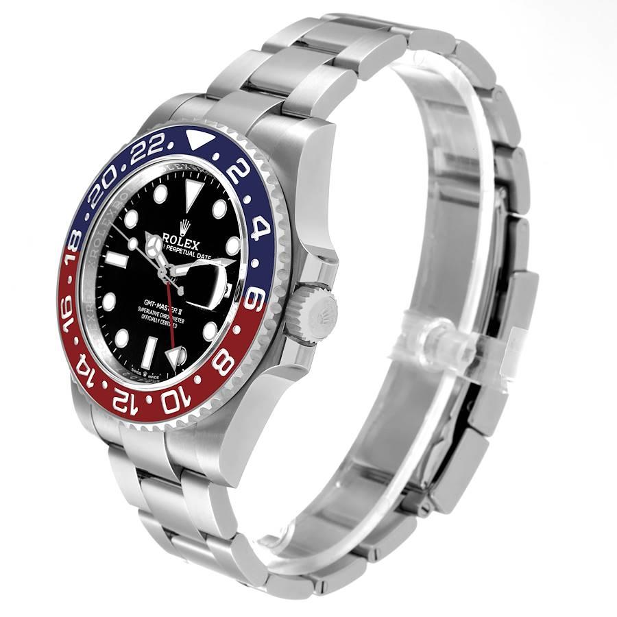 Men's Rolex GMT Master II Pepsi Bezel Oyster Steel Mens Watch 126710 Box Card