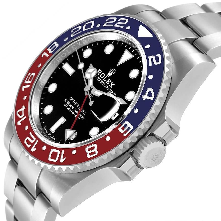 Rolex GMT Master II Pepsi Bezel Oyster Steel Mens Watch 126710 Box Card 1