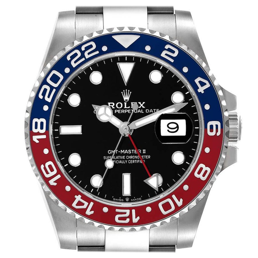 Rolex GMT Master II Pepsi Bezel Oyster Steel Mens Watch 126710 Unworn
