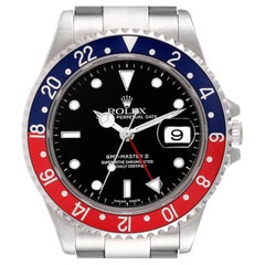 Rolex GMT Master II Pepsi Bezel Steel Mens Watch 16710 Box Papers