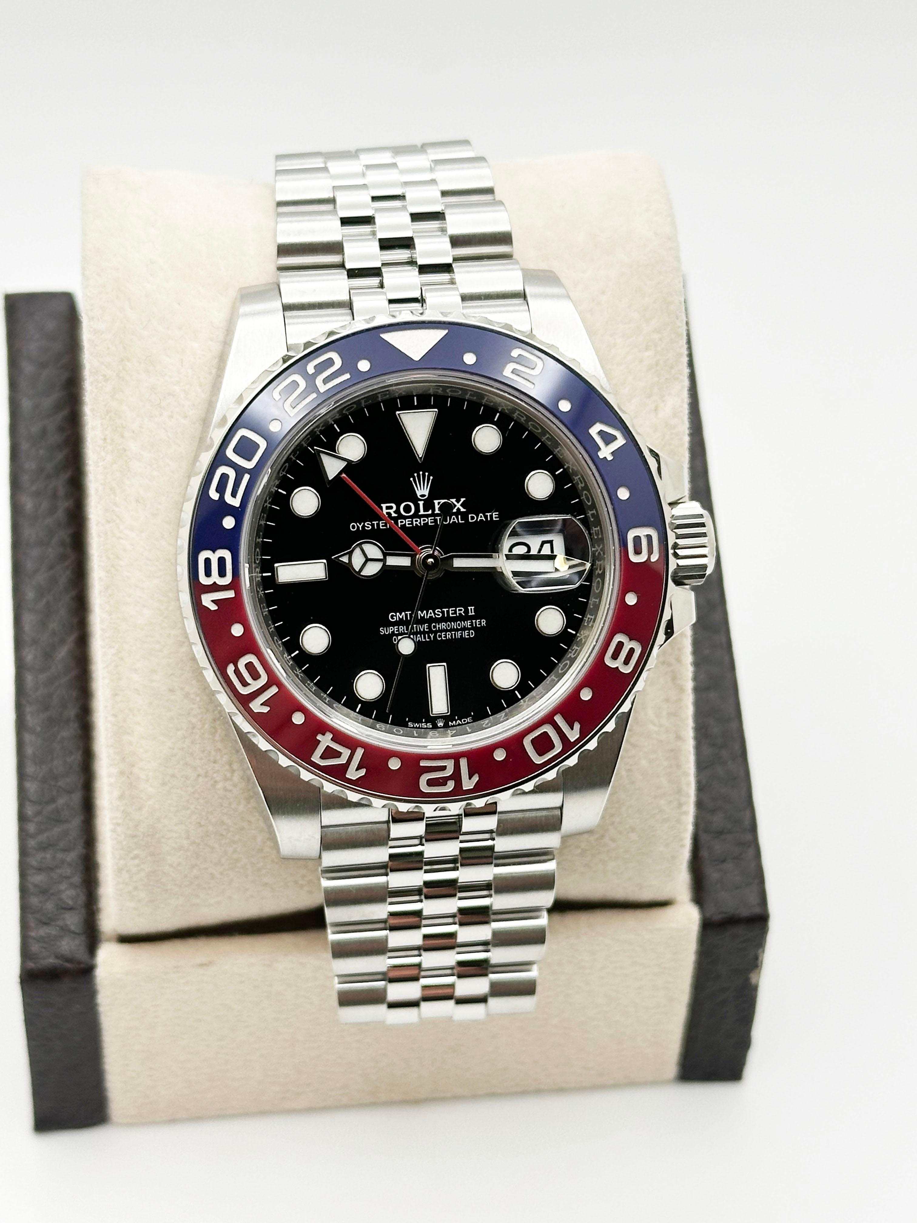  Rolex GMT Master II Pepsi Ceramic 126710BLRO Boîte de célébration en acier inoxydable 2018 Pour hommes 