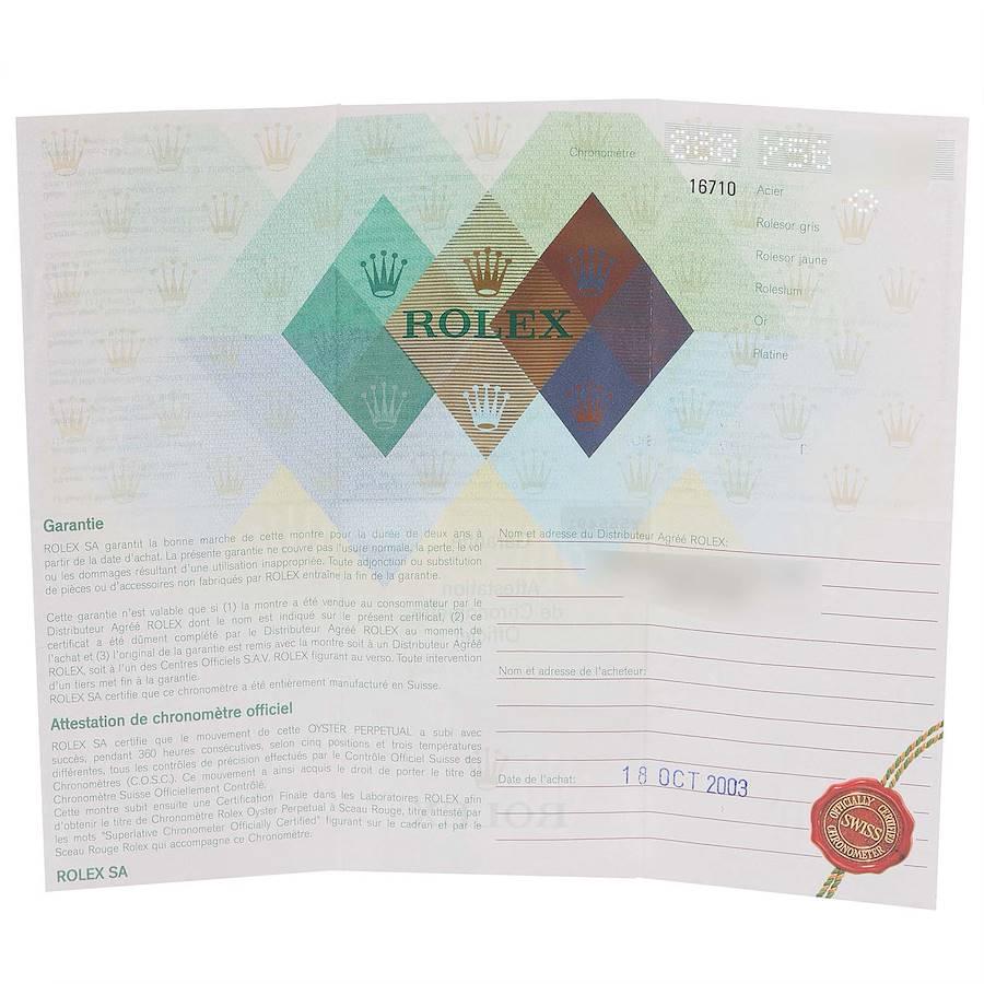 Rolex Montre GMT Master II Pepsi rouge et bleue à lunette en acier pour hommes 16710 avec boîte et papiers d'origine en vente 4