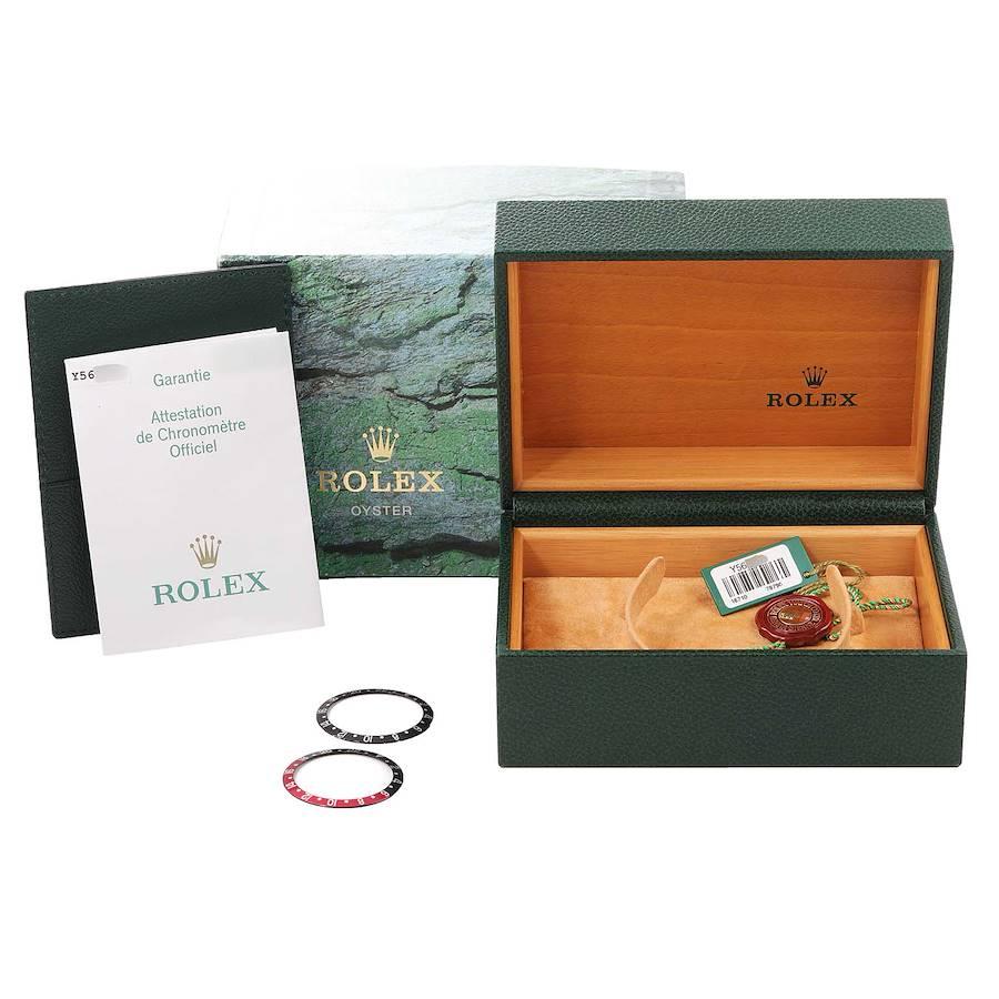 Rolex Montre GMT Master II Pepsi rouge et bleue à lunette en acier pour hommes 16710 avec boîte et papiers d'origine en vente 5