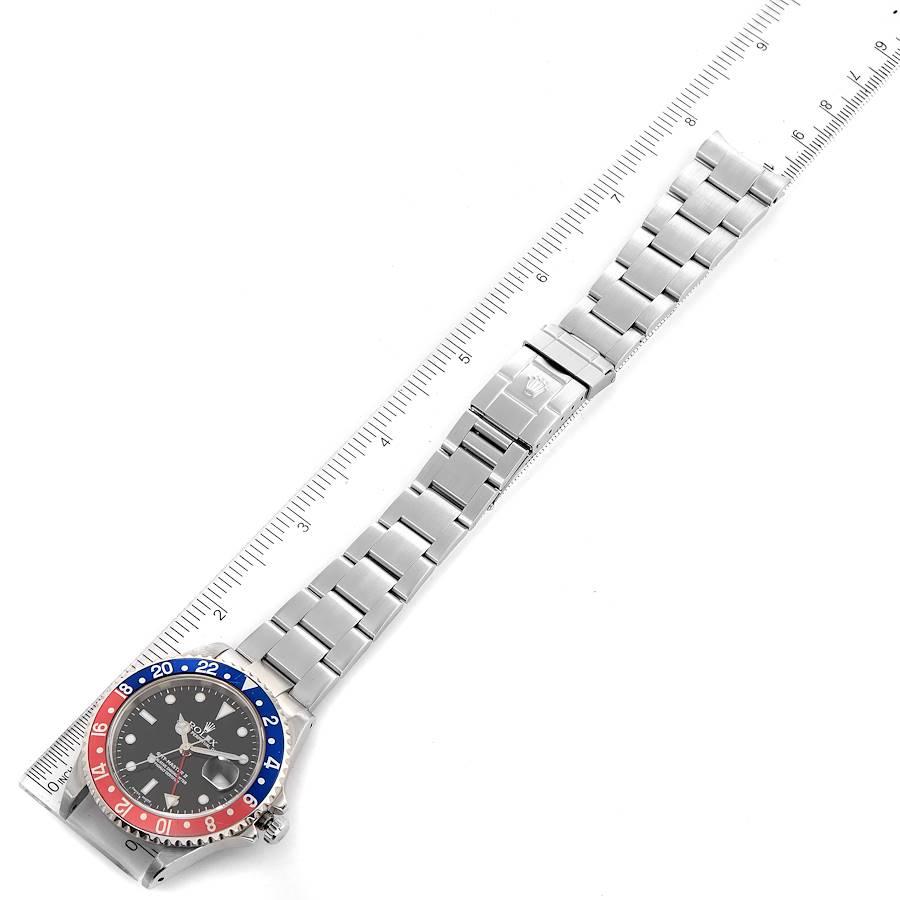 Rolex GMT Master II Pepsi Red and Blue Bezel Steel Mens Watch 16710 For Sale 6